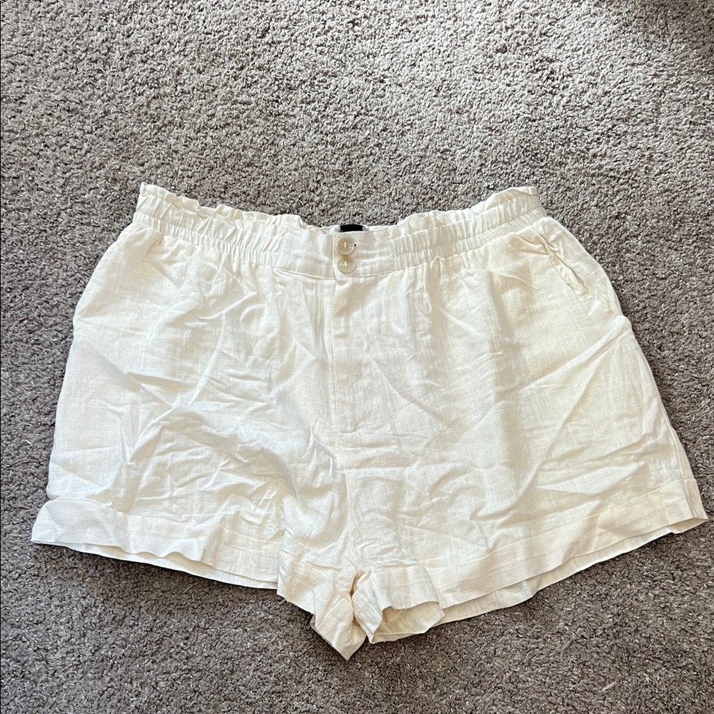 Princess Polly High Waist Cream Shorts